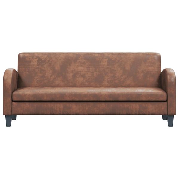 vidaXL 3人掛けソファ 人工スエード ブラウン