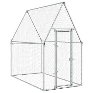 vidaXL 鶏小屋 シルバー 200x100x190 cm 亜鉛メッキ鋼