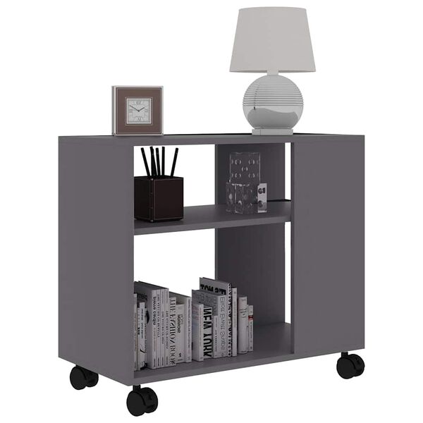 vidaXL サイドテーブル グレー 70x35x55cm エンジニアリングウッド