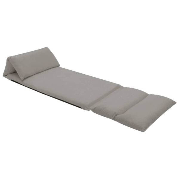 vidaXL 折りたたみ式 フロアチェア ライトグレー マイクロファイバー製