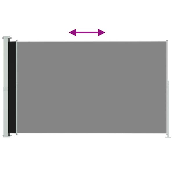 vidaXL パティオ用 引き込み式サイドオーニング 220x300cm ブラック