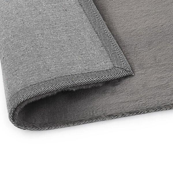 vidaXL ラグ 120x160cm フェイクラビットファー ダークグレー