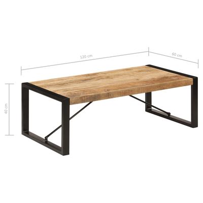 vidaXL コーヒーテーブル 120x60x40cm マンゴー無垢材