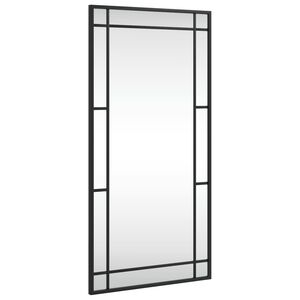 vidaXL ウォールミラー ブラック 40x80 cm 長方形 アイアン