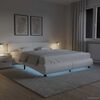 vidaXL ベッドフレーム LEDライト付き ホワイト 合成皮革製 180x200cm