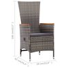 vidaXL 屋外ダイニング７点セット クッション付き ポリラタン製 グレー