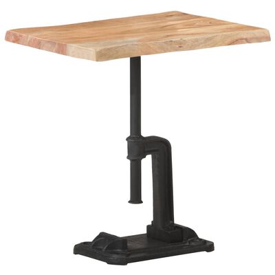 vidaXL サイドテーブル 45x35x48cm アカシア無垢材＆鋳鉄 ライトウッド