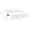 vidaXL 3人掛け モジュラー式 ソファベッド ホワイト 合成皮革製