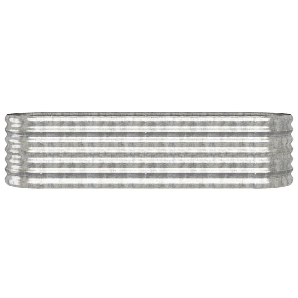 vidaXL ガーデンプランター 亜鉛メッキスチール 152x40x36 cm シルバー