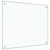 vidaXL キッチン用 汚れ防止板 2点 透明 70x60cm 強化ガラス製