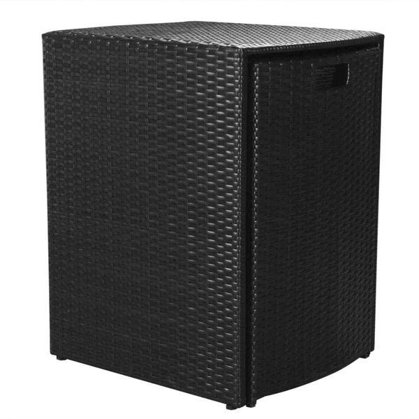 vidaXL ビストロ3点セット クッション付き ポリラタン製 ブラック