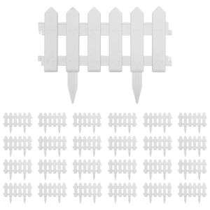 vidaXL 芝生エッジ 25点 ホワイト 10m PP製