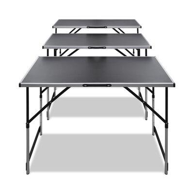 vidaXL 貼り付けテーブル 3点 折りたたみ式 高さ調整可能