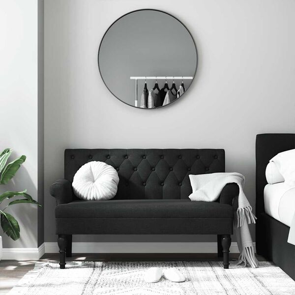 vidaXL ベンチ（背もたれ付き） ブラック 120x62x75.5 cm ファブリック