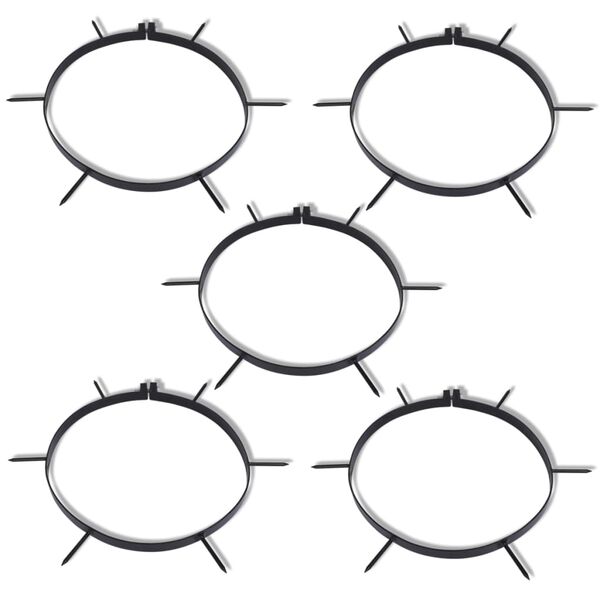 vidaXL 芝生用エアレータークランプ スパイク付き 5点 直径30cm