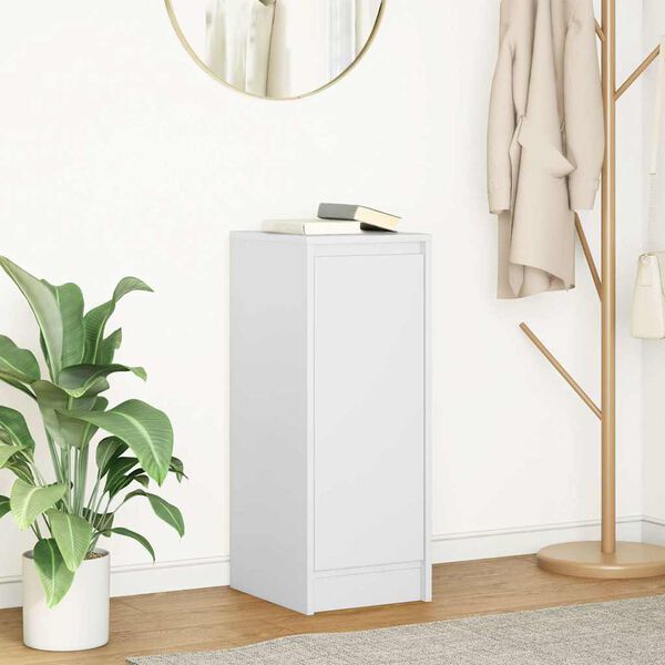 vidaXL サイドボード ホワイト 29.5x34x76 cm エンジニアードウッド