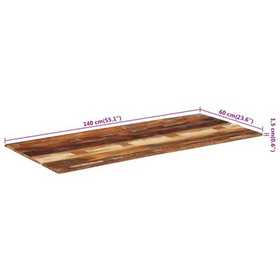 vidaXL テーブルトップ 長方形 60x140cm 15-16mm 無垢の再生木材