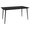 vidaXL ガーデンダイニングテーブル ブラック 150x80x74 cm スチール＆ガラス製