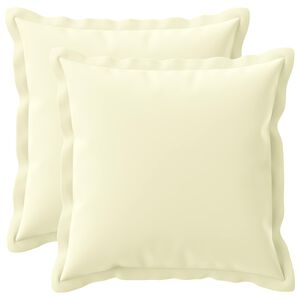 vidaXL クッションカバー 2 個 HOUTEN クリーム 40 x 40 cm ポリエステル