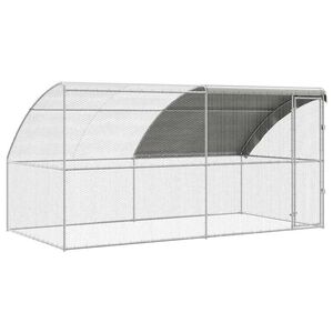 vidaXL 鶏小屋 2 pcs シルバー 400 x 200 x 200 cm スチールとPE