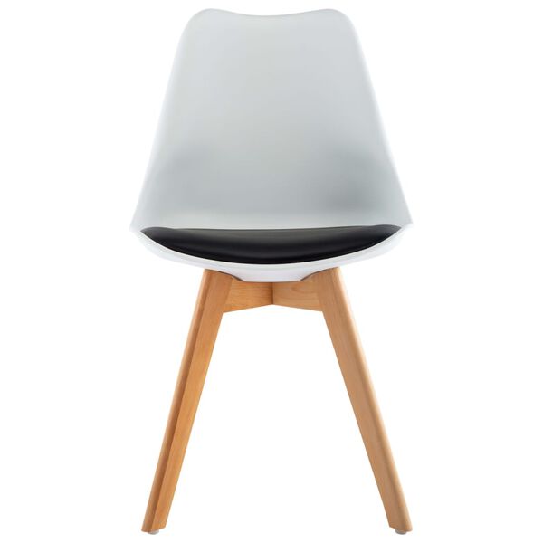 vidaXL ダイニングチェア 4点 ホワイト＆ブラック 合成皮革製