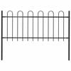 vidaXL ガーデンフェンス Boxtel フープトップ付き スチール製 181x100 cm ブラック