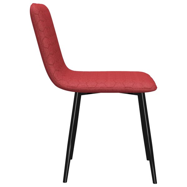 vidaXL ダイニングチェア 2点 ワイン 布製