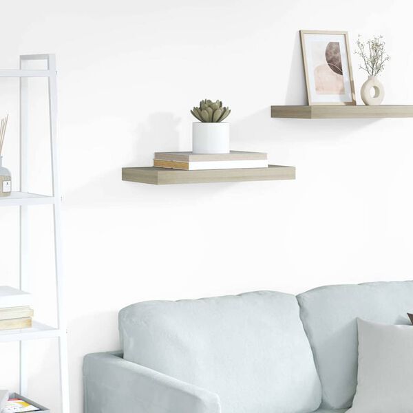 vidaXL フローティングウォールシェルフ オーク 50x23x3.8cm MDF