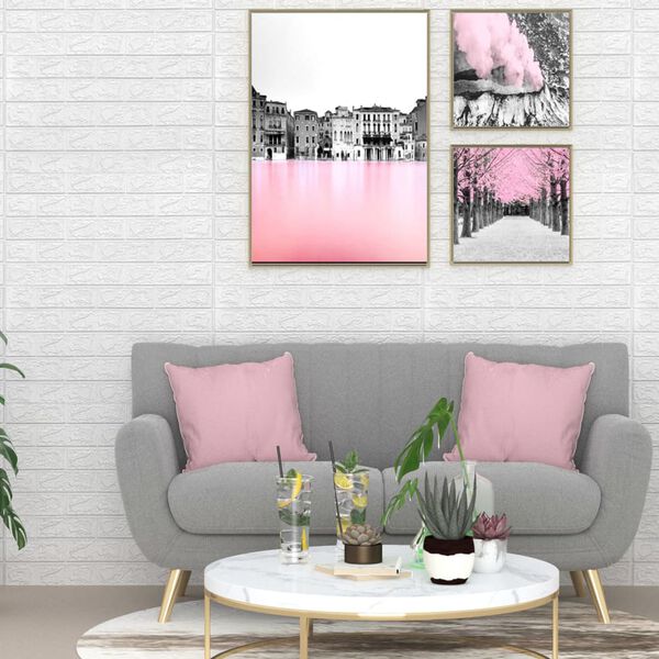 vidaXL 3D ウォールペーパー レンガ 自己粘着 10点 ホワイト