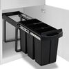 vidaXL キッチン食器棚引き出し式 リサイクルごみ箱 ソフトクローズ 36L
