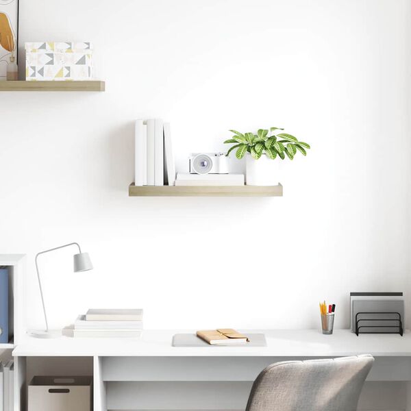 vidaXL フローティングウォールシェルフ オーク 60x23.5x3.8cm MDF