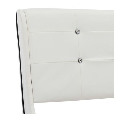 vidaXL ベッドフレーム ホワイト 合成皮革製 120x200cm