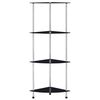 vidaXL 4段 棚 ブラック 30x30x100cm 強化ガラス製