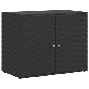 vidaXL ガーデン収納キャビネット ブラック 100x55.5x80 cm ポリラタン