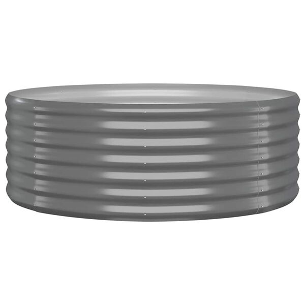 vidaXL ガーデンプランター 亜鉛メッキスチール 100x100x36 cm グレー