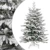 vidaXL 人工クリスマスツリー ヒンジ式 雪付き 180 cm