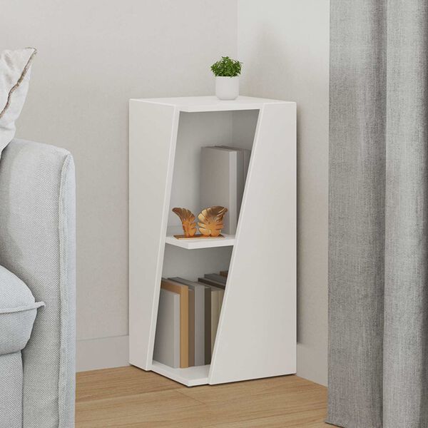 vidaXL サイドシェルフ ホワイト 33 x 32 x 70.5 cm エンジニアリングウッド