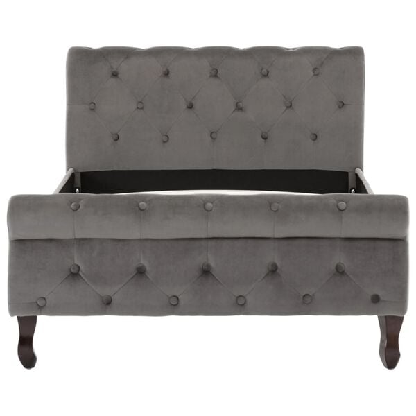 vidaXL ベッドフレーム グレー ベルベット製 100x200cm