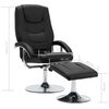vidaXL リクライニングチェア フットスツール付き ブラック 合成皮革製