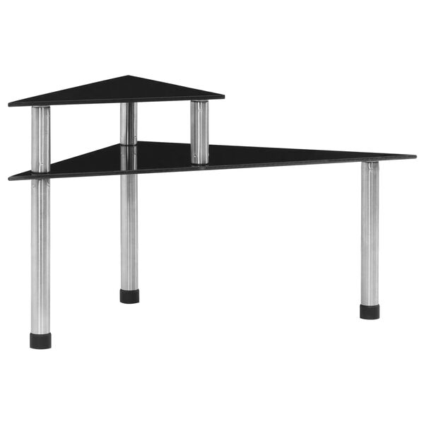 vidaXL キッチンシェルフ ブラック 49.5x35x26cm 強化ガラス製