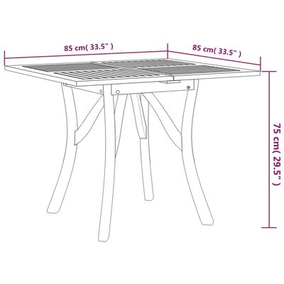 vidaXL ガーデンテーブル 85x85x75cm アカシア無垢材