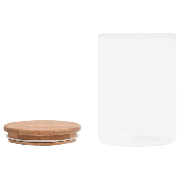 vidaXL 保存用ガラス瓶 竹製ふた付き 4点 800 ml