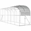 vidaXL 壁に寄せた鶏小屋 シルバー 600 x 150 x 215 cm 亜鉛メッキ鋼板