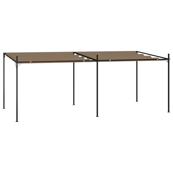 vidaXL ガゼボ 引き込み式ルーフ付き トープ 600x300x233cm