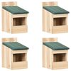 vidaXL 鳥小屋 4点 12x16x20 cm モミの木