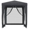 vidaXL パーティーテント メッシュサイドウォール4つ付き アンスラサイト 2x2m HDPE