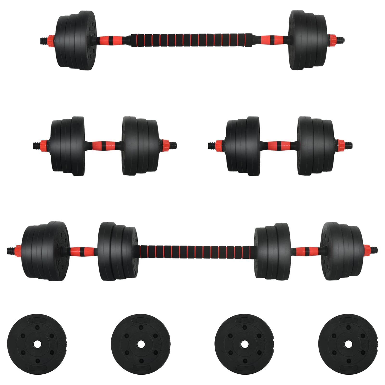 vidaXL 2-in-1ダンベルセット 30kg 黒と赤 セメントと鉄砂 | vidaXL.jp vidaXL 2-in-1ダンベルセット 30kg 黒と赤 セメントと鉄砂 | vidaXL.jp
