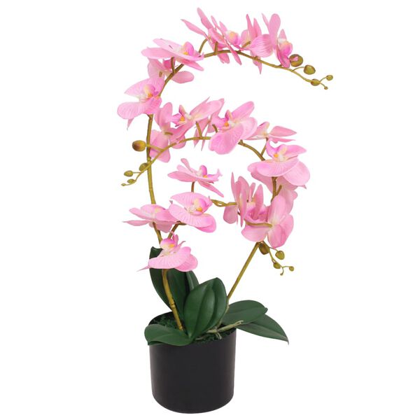 vidaXL 人工観葉植物 蘭 (ラン) ポット付き 65cm ピンク