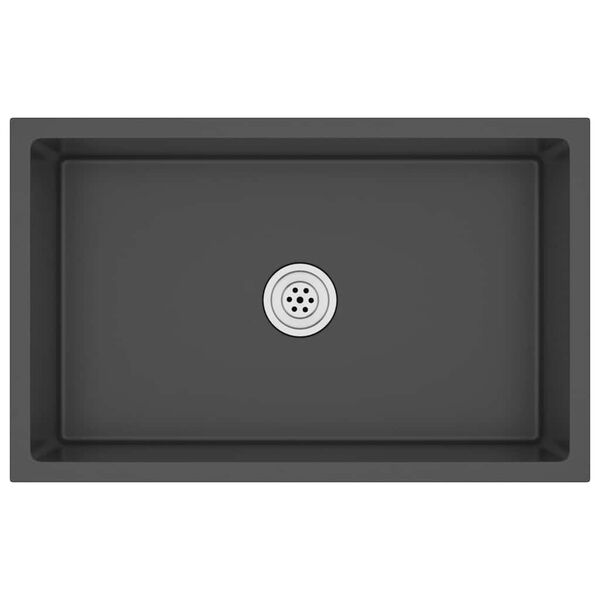 vidaXL 手作り キッチンシンク ステンレススチール製 ブラック