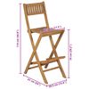 vidaXL 折りたたみ式 屋外用バースツール 2点 チーク無垢材